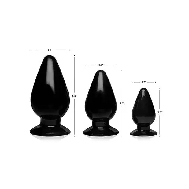 Master Series Anal Master Series Triple Anal Plug Black Set Of 3 Master Series Anal Master Series Triple Anal Plug Black Set Of 3