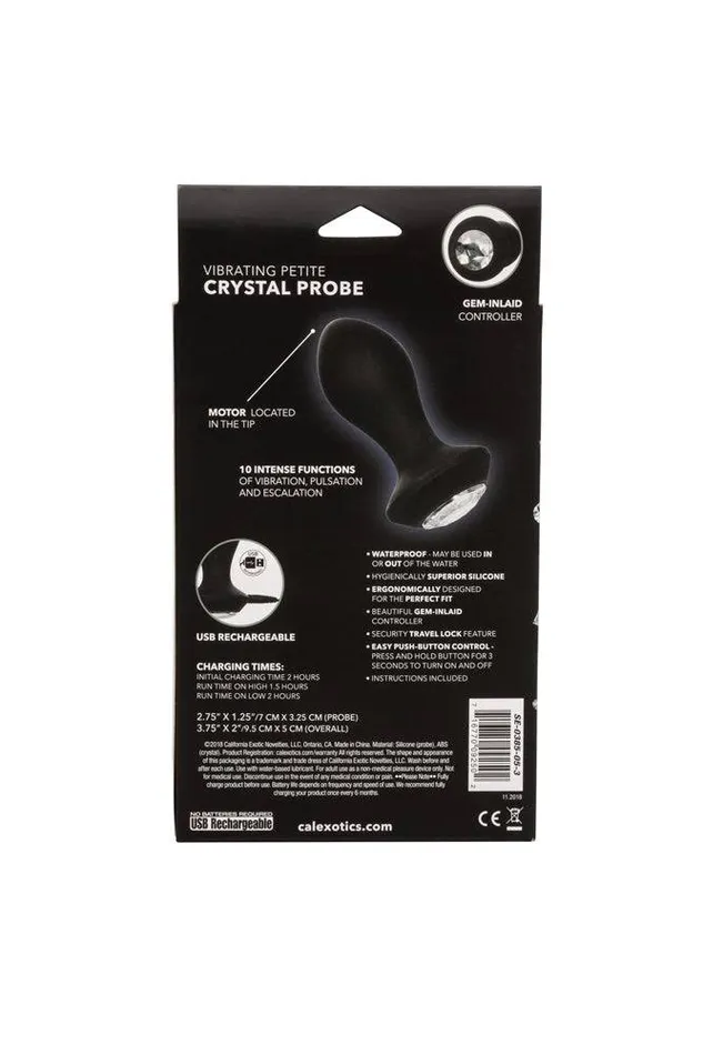 Anal Cal Exotics Cal Exotics Eclipse Power Gem Vibrating Petite Crystal Probe Black