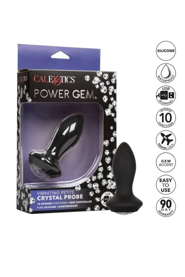 Anal Cal Exotics Cal Exotics Eclipse Power Gem Vibrating Petite Crystal Probe Black