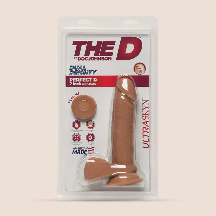 The D Perfect D 7 Inch with Balls ULTRASKYN dual density ultra realistic dildo Doc Johnson Enterprises Dildos