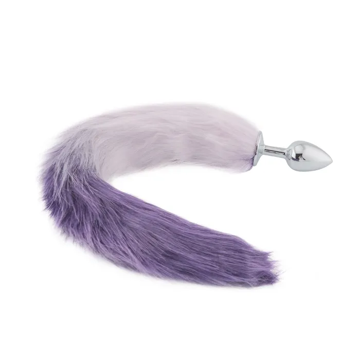 Anal PurpleWhite Gradient Fox Tail With PlugShaped Metal Tip Love Plugs Anal PurpleWhite Gradient Fox Tail With PlugShaped Metal Tip Love Plugs