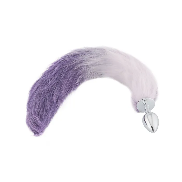 Anal PurpleWhite Gradient Fox Tail With PlugShaped Metal Tip Love Plugs Anal PurpleWhite Gradient Fox Tail With PlugShaped Metal Tip Love Plugs
