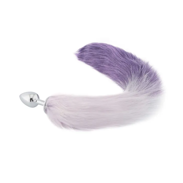 Anal PurpleWhite Gradient Fox Tail With PlugShaped Metal Tip Love Plugs Anal PurpleWhite Gradient Fox Tail With PlugShaped Metal Tip Love Plugs