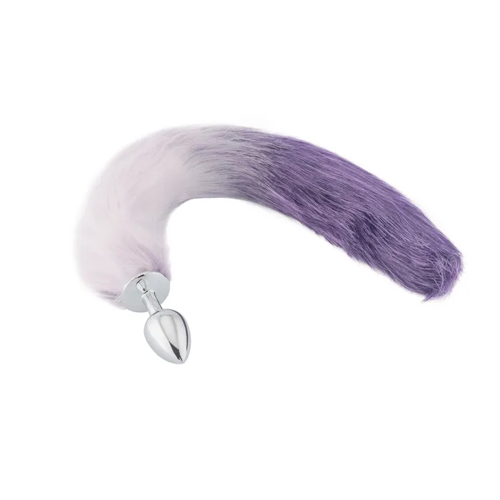 Anal PurpleWhite Gradient Fox Tail With PlugShaped Metal Tip Love Plugs Anal PurpleWhite Gradient Fox Tail With PlugShaped Metal Tip Love Plugs