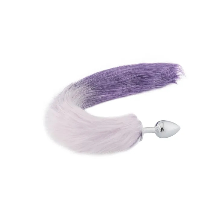Anal PurpleWhite Gradient Fox Tail With PlugShaped Metal Tip Love Plugs Anal PurpleWhite Gradient Fox Tail With PlugShaped Metal Tip Love Plugs