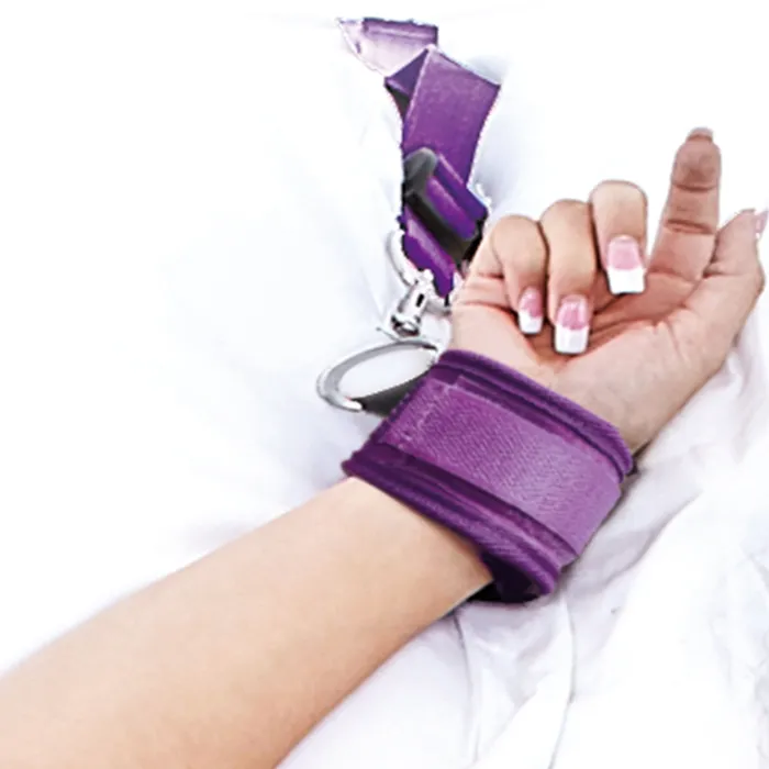 Lux Fetish Vibrators Lux Fetish 7 Piece Bed Spreader Playful Restraint System Purple