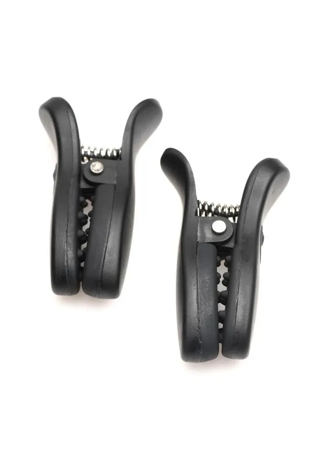 Male Sex Toys Master Series Dark Grip Vibrating Nipple Clamps Master Series