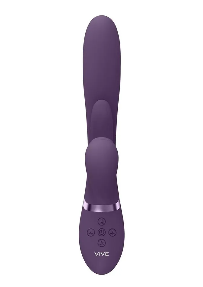 Vive Ena Rechargeable Silicone Triple Motor Thrusting GSpot with Flapper and Air Wave Clit Stimulation Vibrator Vive by Shots Female Sex Toys