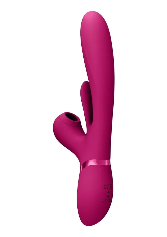 Vive Ena Rechargeable Silicone Triple Motor Thrusting GSpot with Flapper and Air Wave Clit Stimulation Vibrator Vive by Shots Female Sex Toys