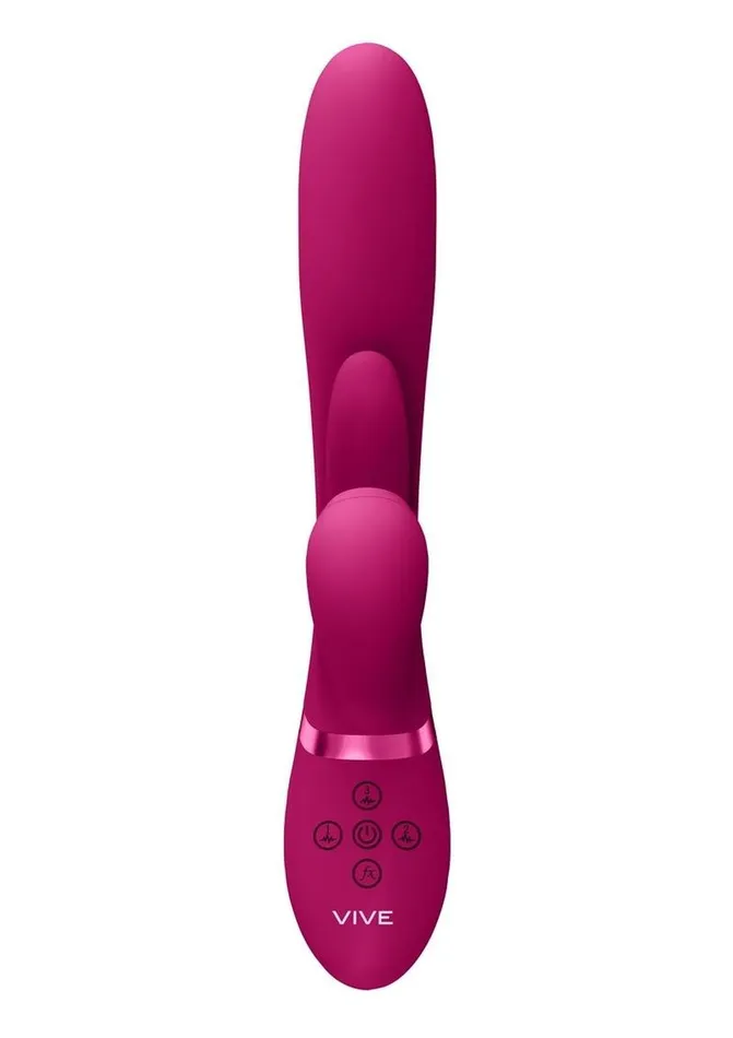 Vive Ena Rechargeable Silicone Triple Motor Thrusting GSpot with Flapper and Air Wave Clit Stimulation Vibrator Vive by Shots Female Sex Toys
