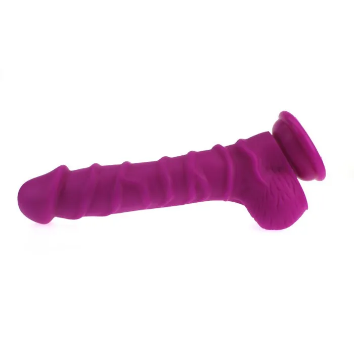 XMEN Realistic Dildo Ridged Shaft w Balls Pink Dildos